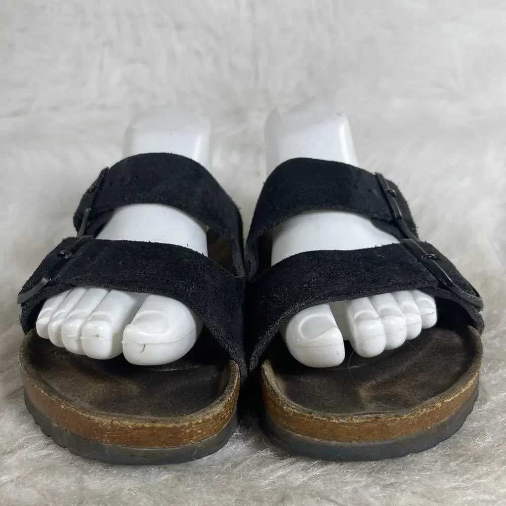 Birkenstock Arizona Black Suede Sandals EU 35 US 4-4.5 Narrow Germany